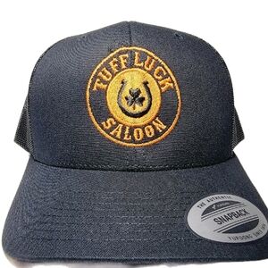 Tuff Luck Saloon Mesh Snapback Embroidered Curved Bill Trucker Hat Cap